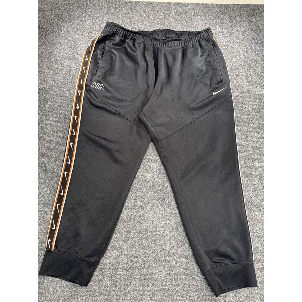 Nike Sportswear Repeat Swoosh Joggers Men XXL Black Orange DX2027-010